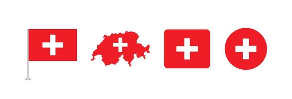 Switzerland flag. Set of Switzerland Flags Collection. vector