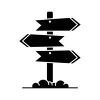 Directional signpost icon, navigation, travel guidance, information board vector