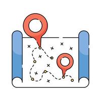 Location marked map icon, travel, navigation and destination illustration vector