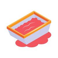 A tray used for paint mixing, isometric icon of paint mixing vector