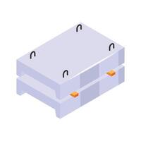 An amazing isometric icon of concrete Slabs, ready to use vector