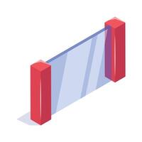 An isometric icon of window installation, glass pane design vector