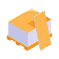 A stack of plywood sheets, premium isometric design vector