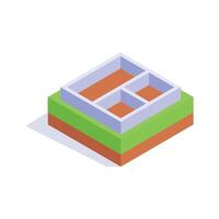Get this creatively crafted floor plan isometric icon design vector
