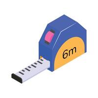 Measurement tape, accurate measurement, measuring tape in isometric style vector