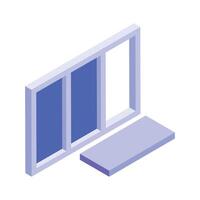 A window frame ready for installation in construction or renovation projects vector