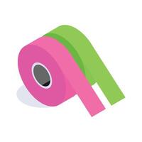 Duct tape isometric icon, customizable design vector