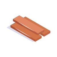 Timber planks isometric icon in trendy design style vector