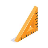 Measurement tool, a modern isometric icon of triangular ruler vector