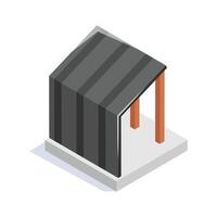 Creatively crafted isometric icon of temporary shelter, house construction design vector