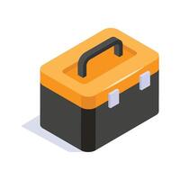 Visually perfect toolbox isometric icon, ready for premium use vector
