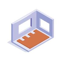 An isometric icon of room layout, floor plan design vector
