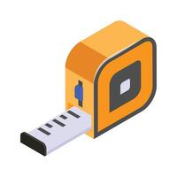 Measurement tape, accurate measurement, measuring tape in isometric style vector