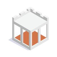 Under construction, building frame isometric icon in modern style vector