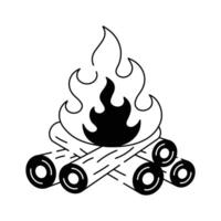 Take a look at this creatively crafted icon of bonfire in modern style vector