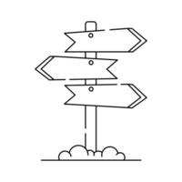 Directional signpost icon, navigation, travel guidance, information board vector