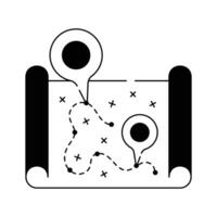 Location marked map icon, travel, navigation and destination illustration vector
