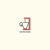Coffee maker start up and workspace icons collection vector
