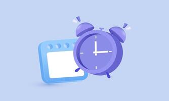 3d icon calendar alarm clock planning new idea concept design vector