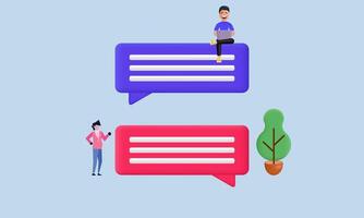 3d icon realistic chat bubble talk dialogue messenger design vector