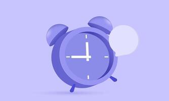3d icon cartoon alarm clock speech bubble new idea concept design vector