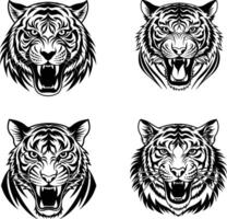 silhouette of a hungry tiger with a minimalist design vector