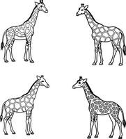 giraffe silhouette Eps file vector