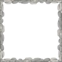 Square Stone Frame, Rocks Border. Empty Cartoon Frame Made Of Small Stones. vector