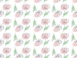 One line art flower pattern. Minimalist illustration ideal for modern backgrounds, textile designs, and elegant decor. vector