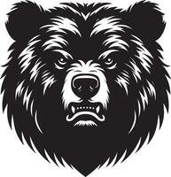 Bear Head Mascot Silhouette illustration isolated on a white background vector