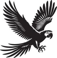 Beautiful parrot bird Silhouette isolated on white background Minimalist parrot shape vector