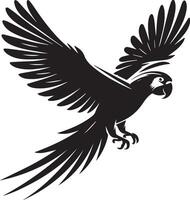 Beautiful parrot bird Silhouette isolated on white background Minimalist parrot shape vector