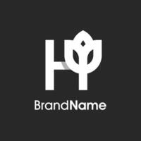 Stylish Initial H Tulip Flower Logo vector