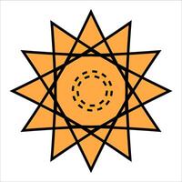 An orange sign with an outline in the style of brutalism vector