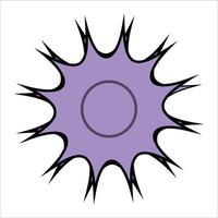 A sign in purple with an outline in the style of brutalism vector