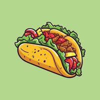 taco with vegetables clip art illustration for menu, poster, web vector