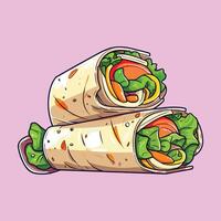 wraps clip art illustration for menu, poster, web vector