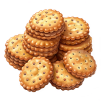 Heap of Biscuits for Snacking 3d Image png