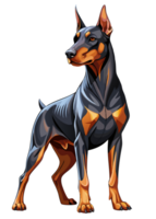 Intelligent Doberman Dog Artwork Image png