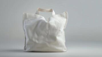 A layout featuring a white cotton textile bag, offering a clean and versatile. AI Created. photo