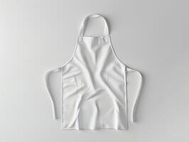 White apron mockup for designer template. photo