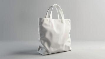 A layout featuring a white cotton textile bag, offering a clean and versatile. AI Created. photo