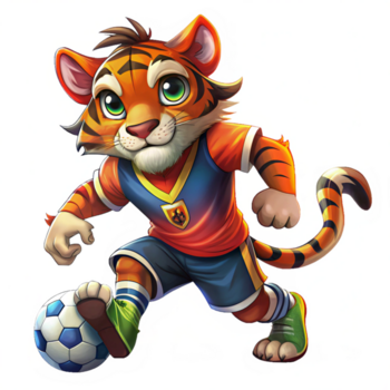 spielerisch Tiger spielen Fußball Clip Kunst png