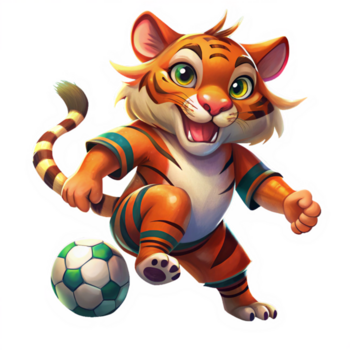 Tigers Fußball Abenteuer Konzept png