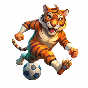 heftig Tiger spielen Fußball Bild png