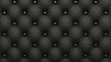 Elegant Black Leather Upholstery Pattern with Tufted Design for Luxurious Interior Backdrops in Modern Settings High-End Furniture, Background Textures, Sophisticated Home Decor, 8k Wallpaper. photo
