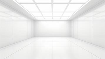 Futuristic Minimalist White Room with Clean Lines and Geometric Design Perfect for Modern Architectural Concepts and Creative Backgrounds photo
