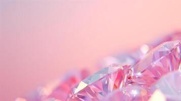 Radiant Pink and Purple Diamonds Under Soft Light Reflecting Pastel Tones in Abstract Background for Luxury and Glamour Concepts photo