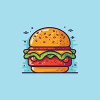 hamburger clip art illustration for menu, poster, web vector