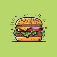 hamburger clip art illustration for menu, poster, web vector
